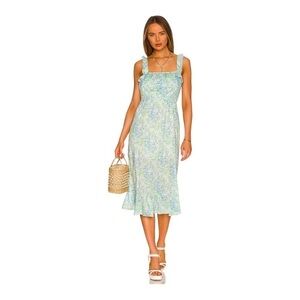 NEW Heartloom Floral Sundress Grant Midi Dress in Seagrass Blue Green Women’s M